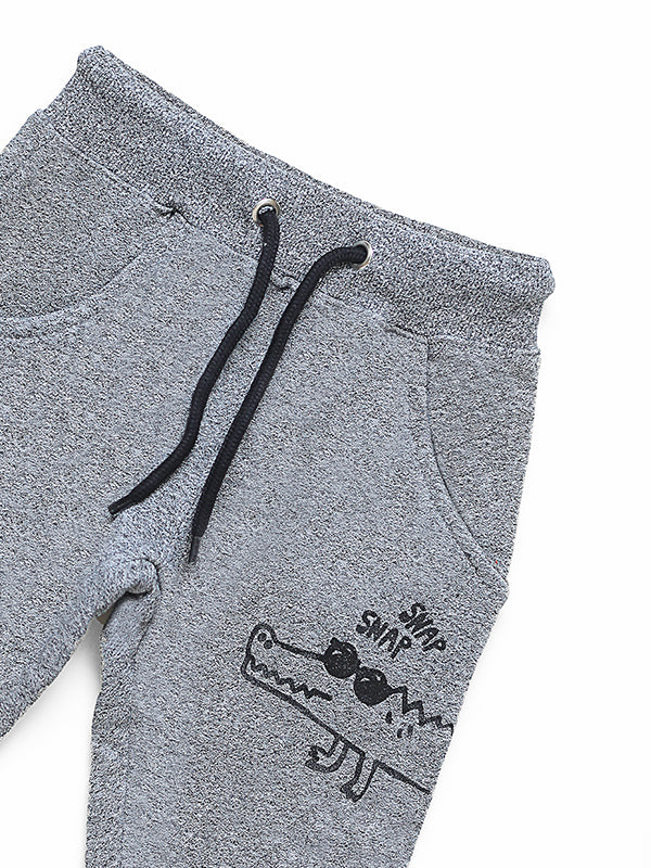 Snap Snap Dark Grey Fleece Pajama