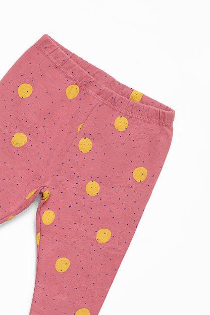 Infants Pink Polka Dots Fleece Ribbed Pajama