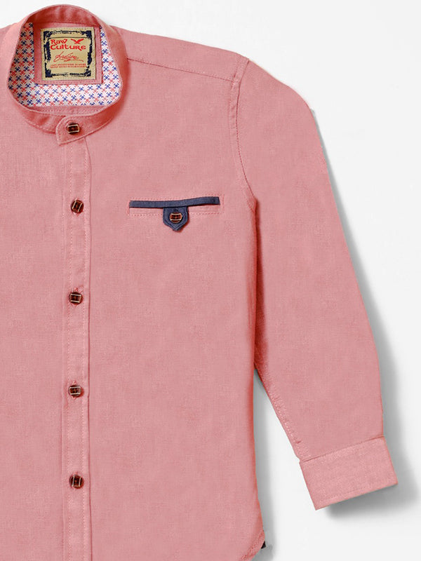 smart Casual khaddar Full Sleeves Shirt - Rust