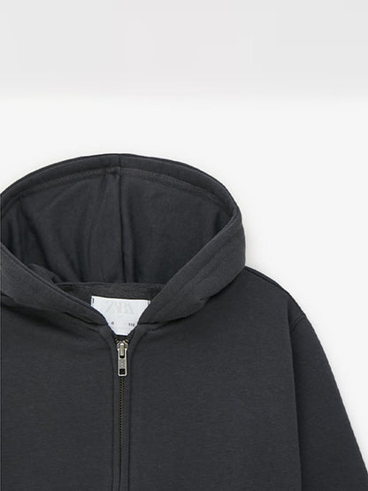 ZARA Fleece Zipper Hoodie - Black