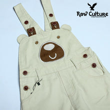 Load image into Gallery viewer, Denim Cotton Bear Face Dungaree  - Butter Caramel
