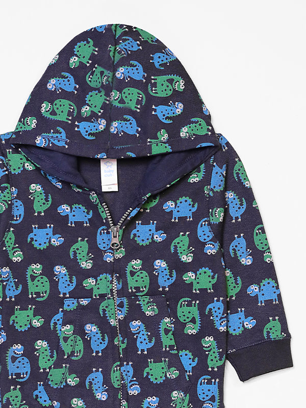 Dinosuar Fleece Zipper Hoodie