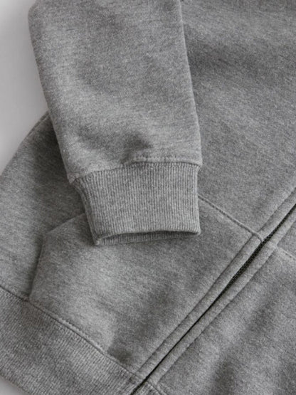 ZARA Fleece Zipper Hoodie - Dark Grey
