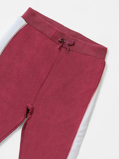 Side Tapes Maroon Fleece Pajama