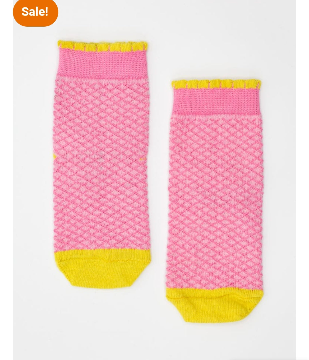 Pink Check Ankle Socks - P32