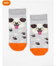 Bear Face Grey & Orange Crew socks  - P35