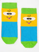 Cartoon Graphic Yellow & Blue Crew Socks - P03