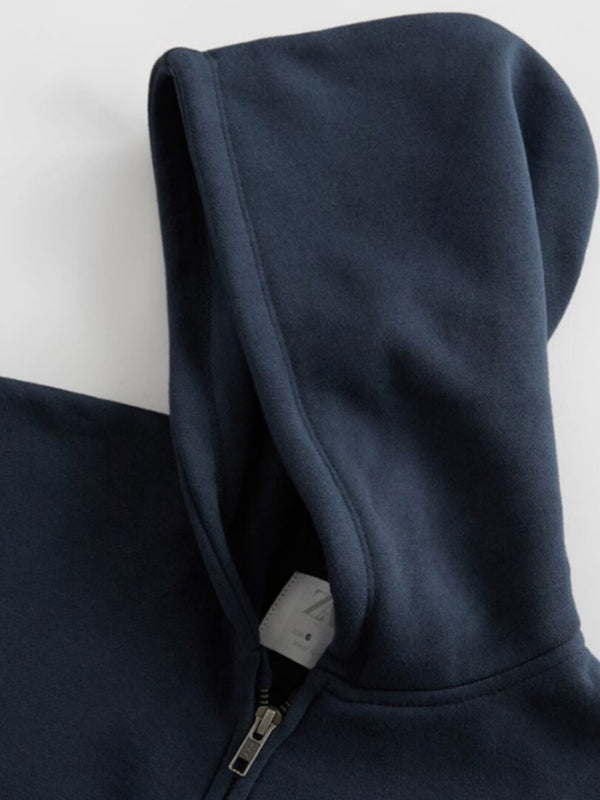 Royal Blue Double Fleece Zipper Hoodie