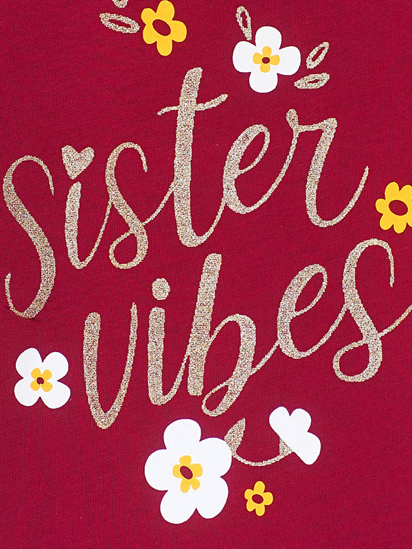 Sister Vibes Fluffy Sleeves Tee