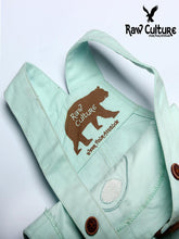 Load image into Gallery viewer, Denim Cotton Bear Face Dungaree - Aqua Blue

