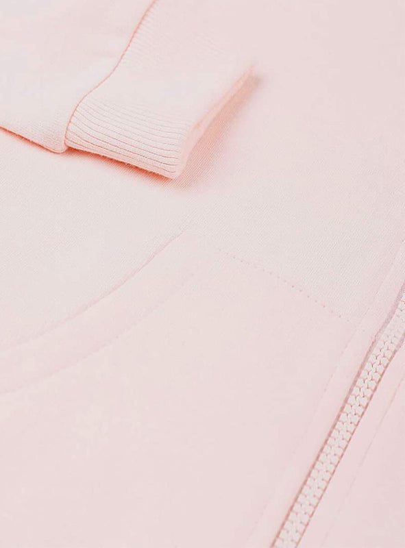 Pink Fleece Zipper Hoodie