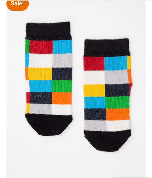 Multi Check Crew Socks - P43