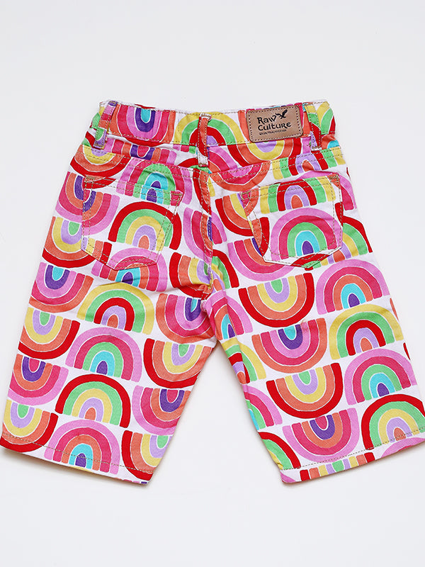 Denim cotton short - Rainbow