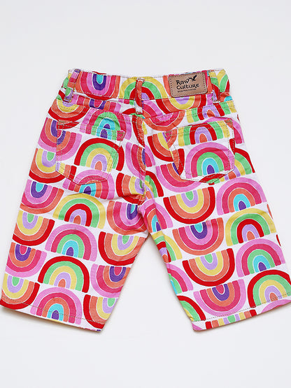 Denim cotton short - Rainbow