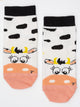 Cow Graphic Orange Crew Socks - P04