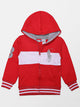 Polo Fleece Zipper Hoodie - Red