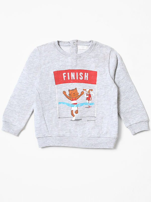 Infants Finish Line Grey Fleece Sweat Shirt