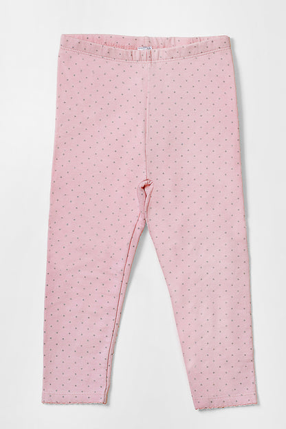 Infants Pink Polka Dot Fleece Ribbed Pajama