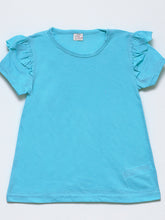 Load image into Gallery viewer, Zara green plain Tee with puffy sleeves
