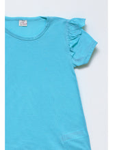Load image into Gallery viewer, Zara green plain Tee with puffy sleeves
