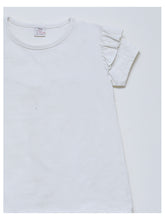 Load image into Gallery viewer, Zara off White plain Tee with puffy sleeves
