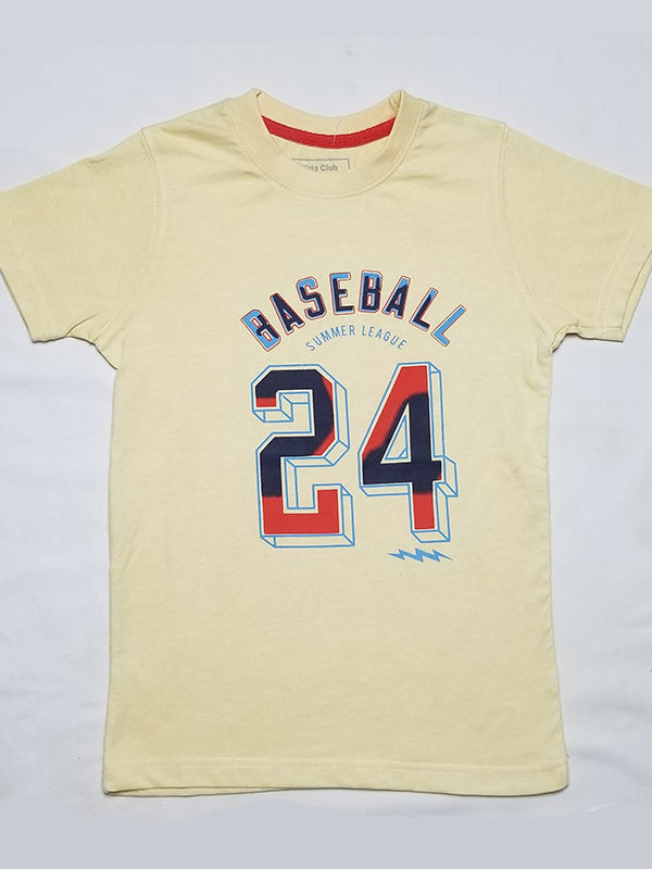 Baseball 24 boys yellow Tee