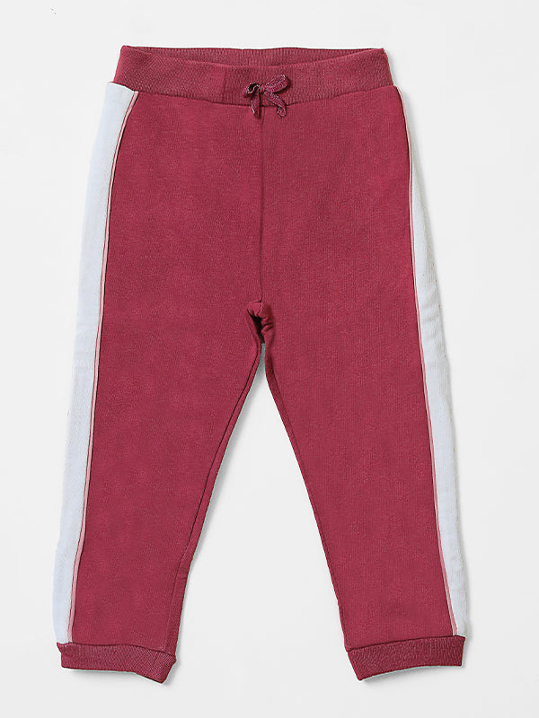 Side Tapes Maroon Fleece Pajama