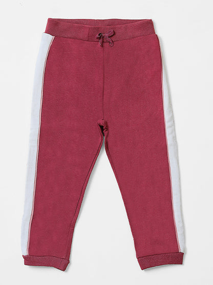 Side Tapes Maroon Fleece Pajama