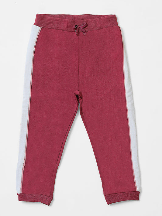 Side Tapes Maroon Fleece Pajama