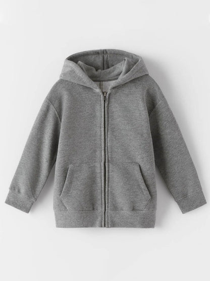 ZARA Fleece Zipper Hoodie - Dark Grey