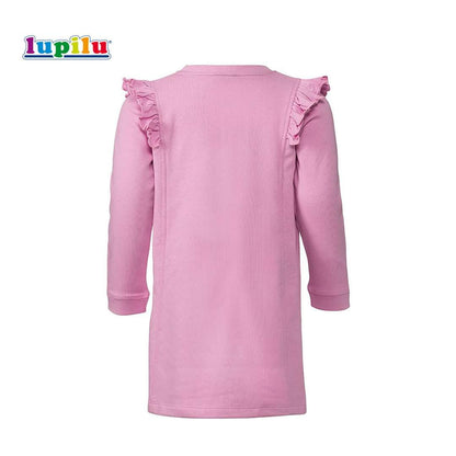 Lupilu Happy Life Pink Frilled Sleeves Sweat Dress
