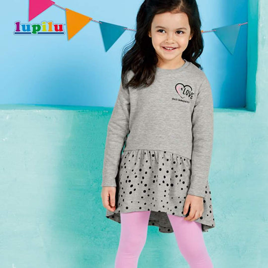 Lupilu Polka Dot Frilled Sweat Dress