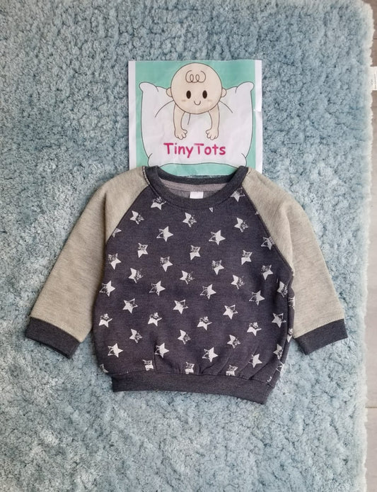 Infants Stars Overall Double Fleece Sweat Shirt