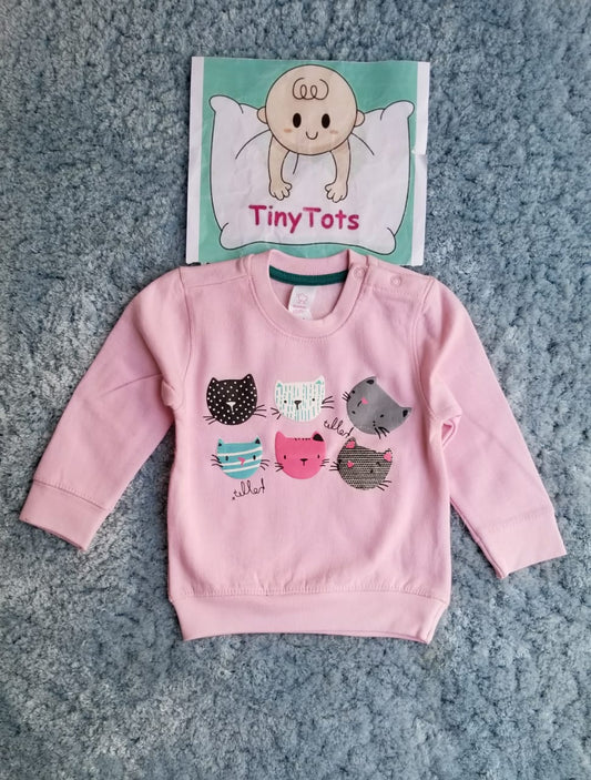 Cats 3D Pink Fleece Sweat Shirt