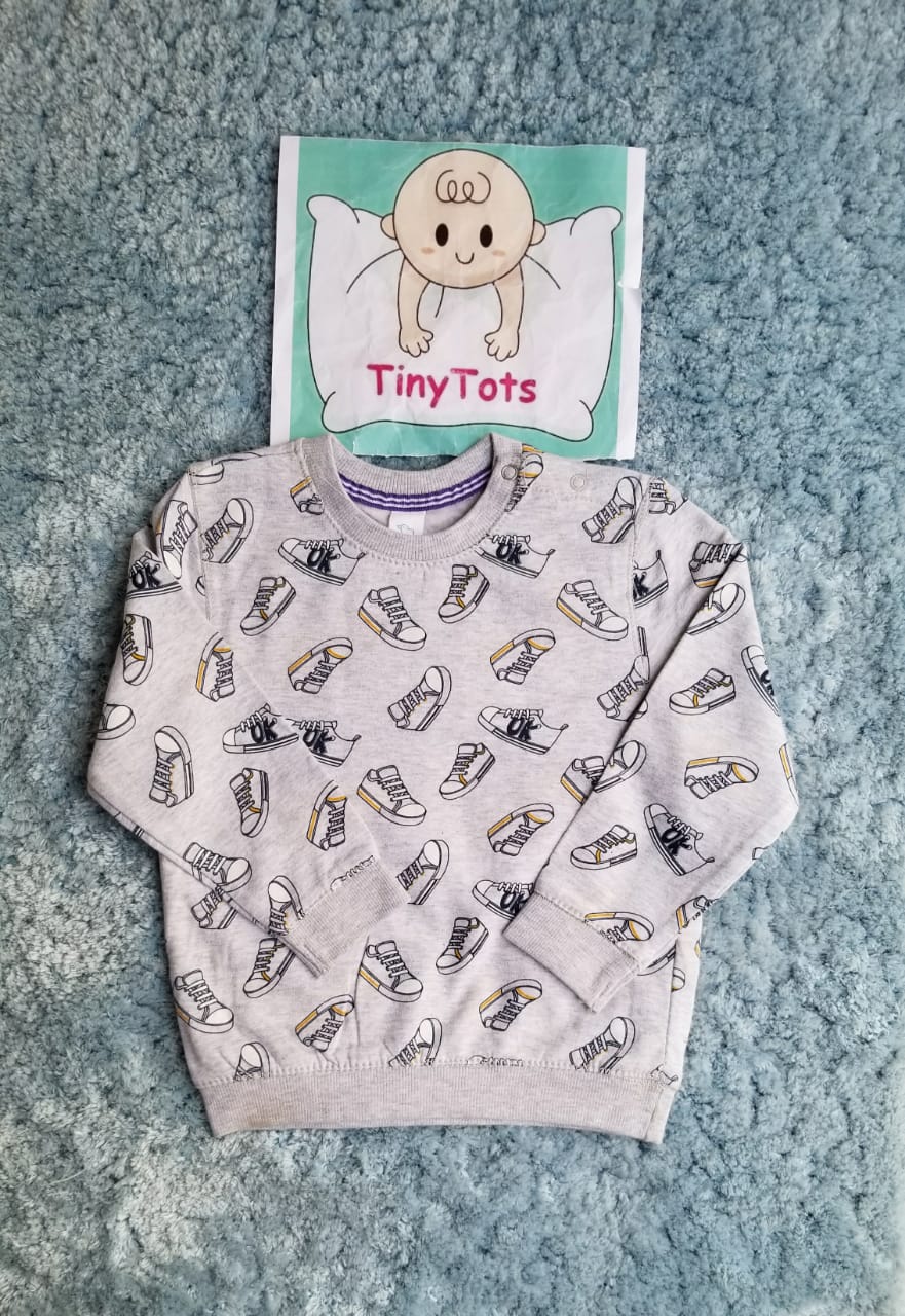 Infants Sneakers Overall - Fleece Sweat Shirt