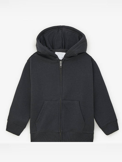ZARA Fleece Zipper Hoodie - Black