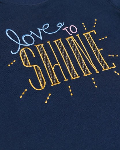 Love to Shine - 3D Embroidered Wool Sweat Shirt